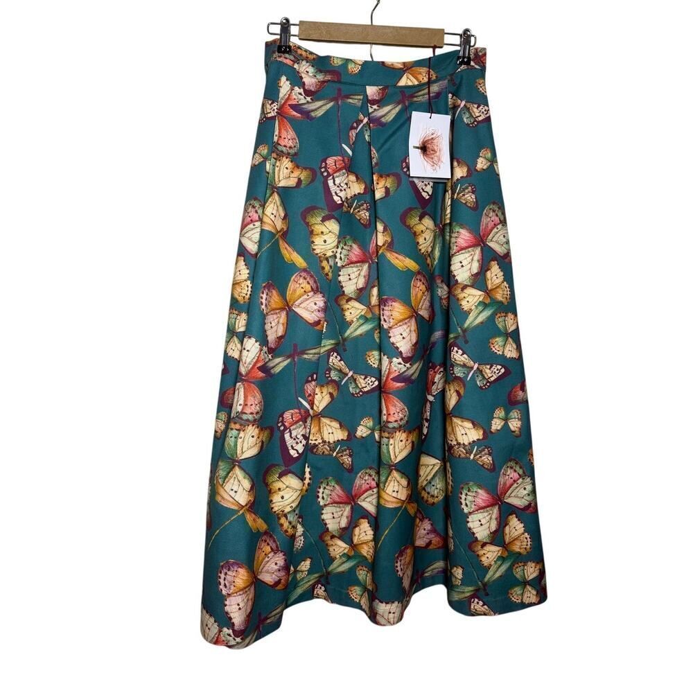 NWT RARE Laboratorio Capri GALEGA Butterfly Maxi Skirt Sz. L (10)